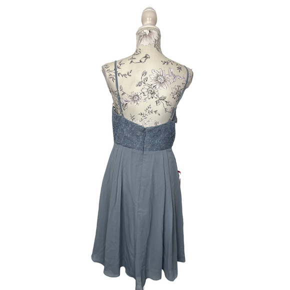 JJs House A-Line V-neck Knee-Length Chiffon Lace Bridesmaid Dress Size 8 NWT - Picture 7 of 11